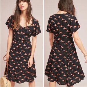 New Maeve by Anthropologie Praslin Lion Print Button Down Midi Dress